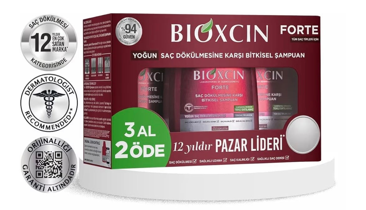 Bioxcin Herbal Forte 3 pack shampoo set