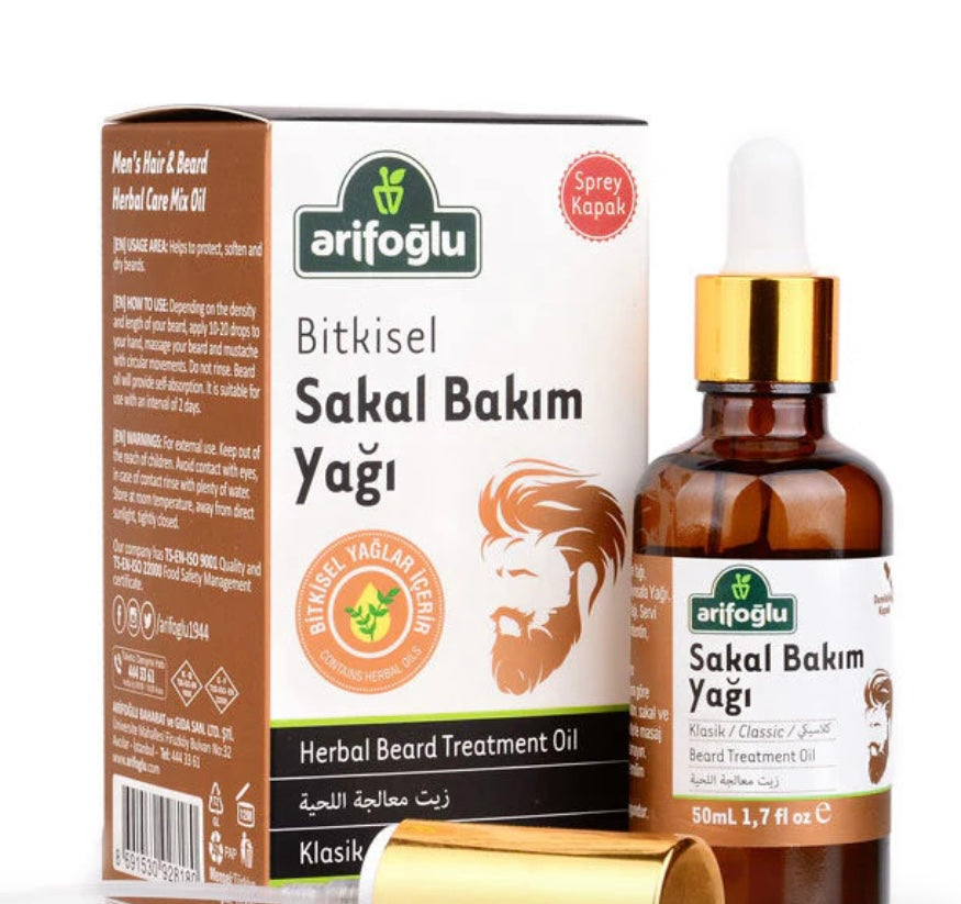 Arifoğlu Herbal Beard Treatment Oil – Nourish, Soften & Strengthen Your Beard – 50ml