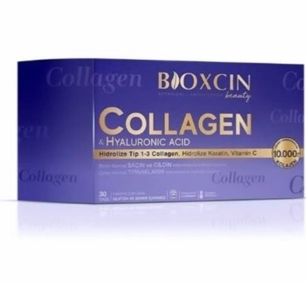 Bioxcin Beauty Collagen Sachets – Hydrolyzed Type 1-3 Collagen, Hyaluronic Acid & Keratin – 30 Sachets