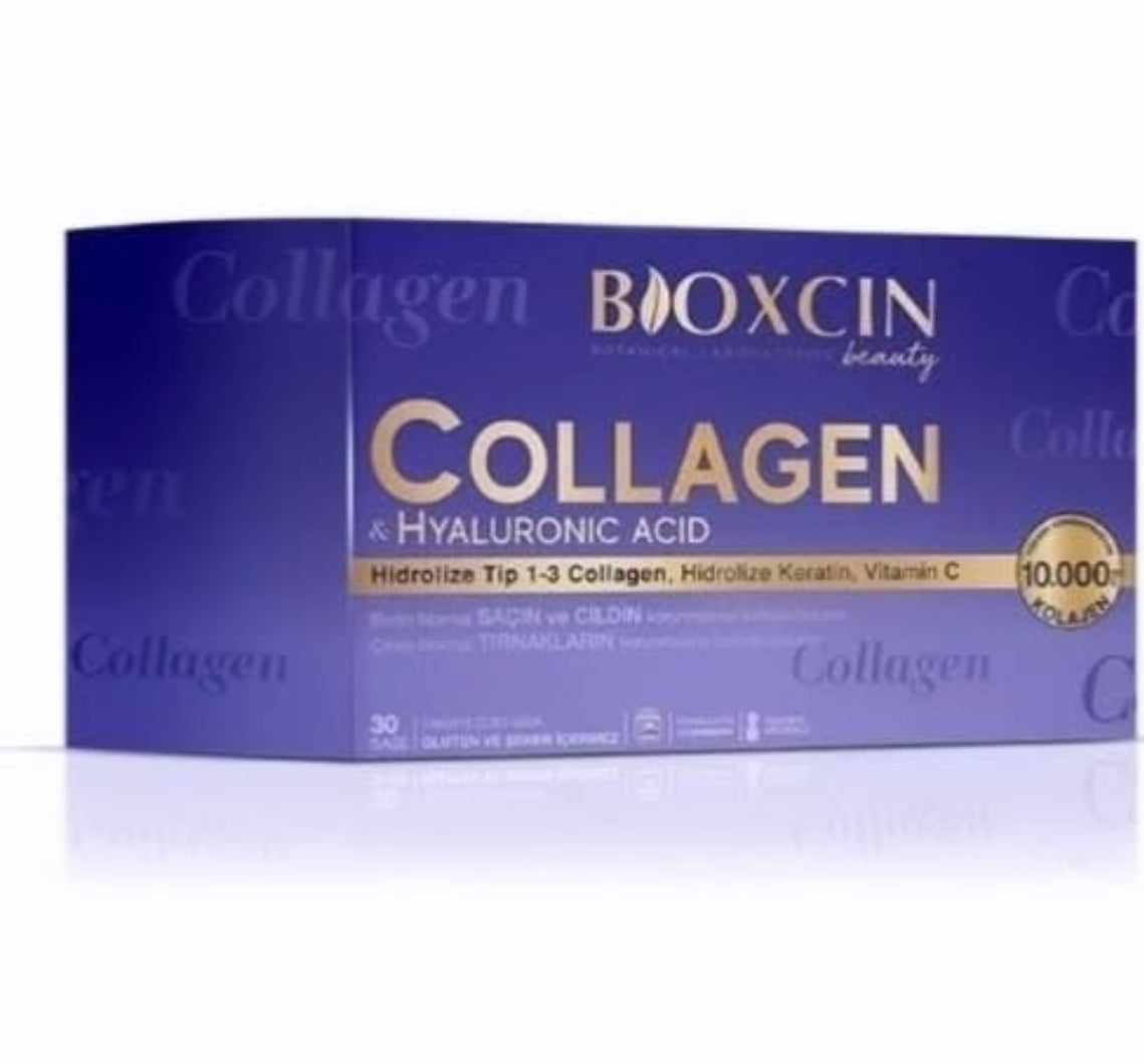 Bioxcin Beauty Collagen Sachets – Hydrolyzed Type 1-3 Collagen, Hyaluronic Acid & Keratin – 30 Sachets