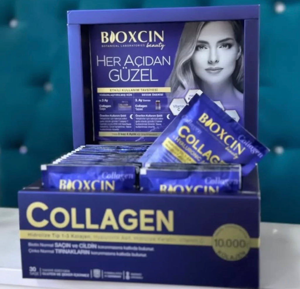 Bioxcin Beauty Collagen Sachets – Hydrolyzed Type 1-3 Collagen, Hyaluronic Acid & Keratin – 30 Sachets